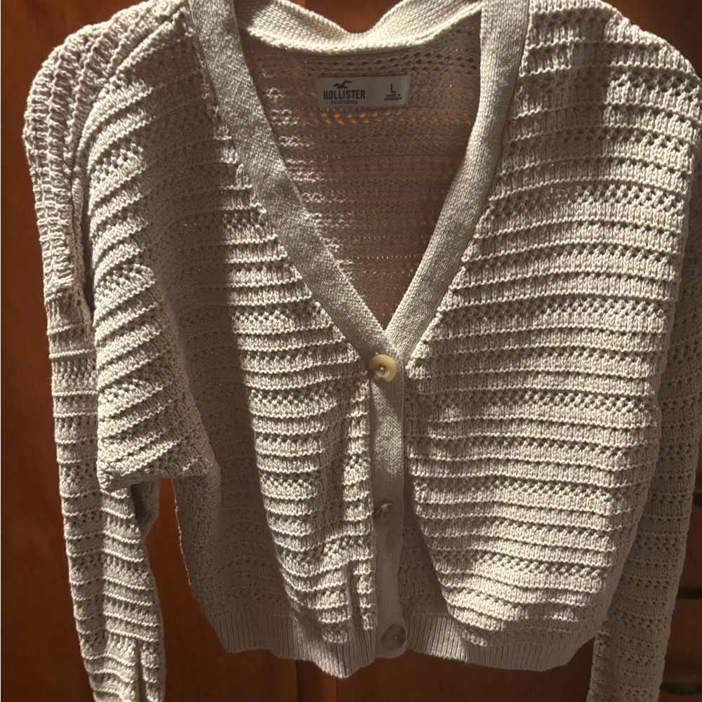 Hollister Women's Textured Cream Cardigan